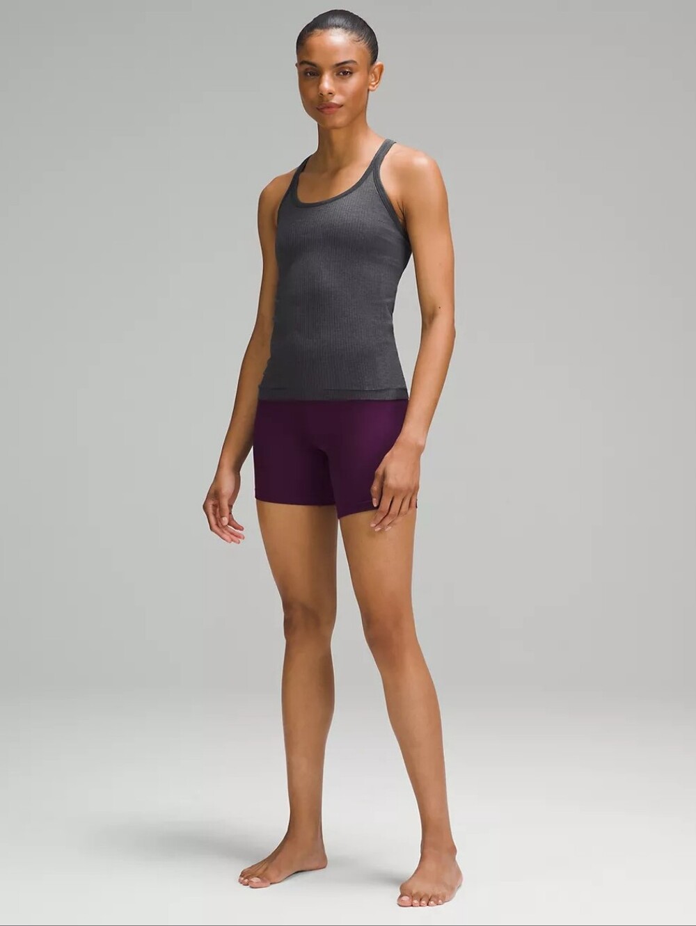 Lululemon Ebb To Street Tank Graphite Grey Size 4 Gently Used - Picture 2 of 8